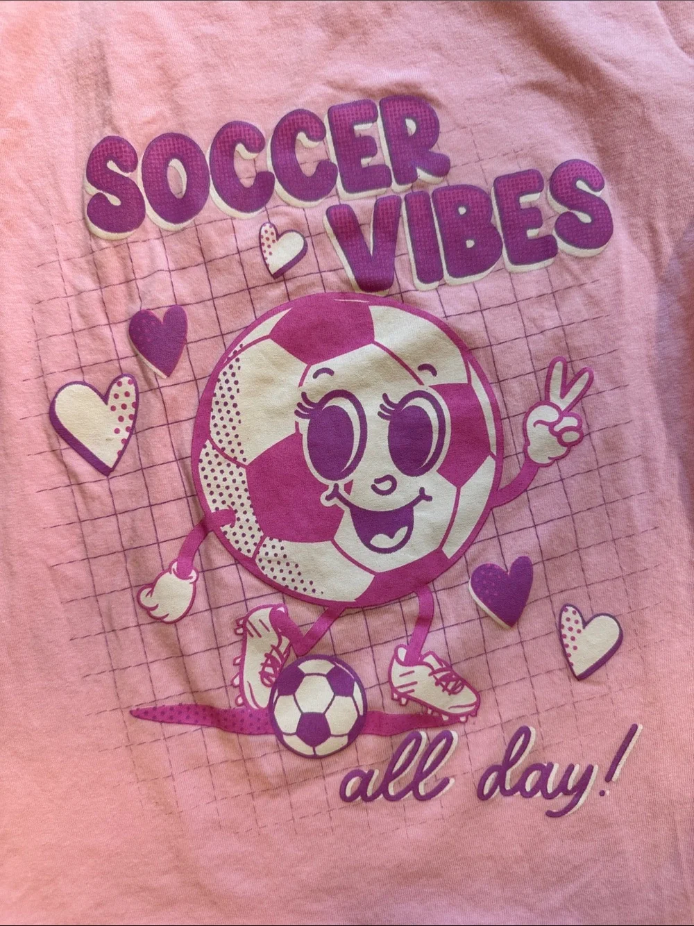 The Children's Place Pink Tee with Purple Soccer Vibes Graphic